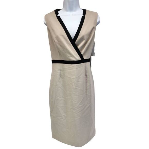 Calvin Klein New Colorblock V-Neck Sheath Dress Size 10 NWT F5 - Picture 2 of 12